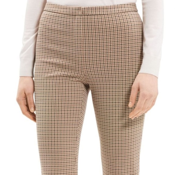 Theory Houndstooth Slim Cropped Trousers size 12 - Picture 2 of 14